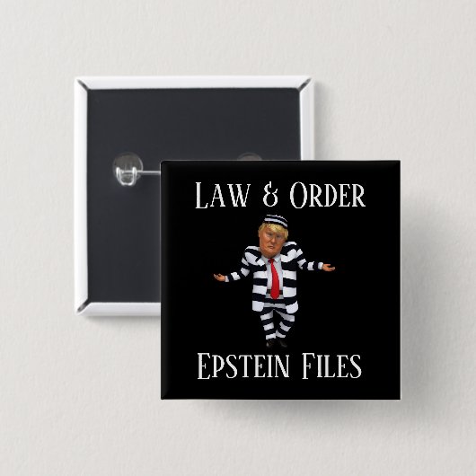 Law & Order-knop Vierkante Button 5,1 Cm (Voorkant /achterkant)