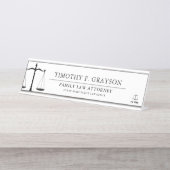 Law Professional Personalized White Desk Name Plat Bureau Naambordje (Voorkant)