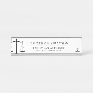 Law Professional Personalized White Desk Name Plat Bureau Naambordje