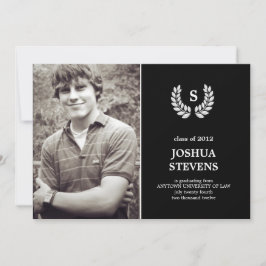 Law-rel Wreath Law Afstuderen Photo Invitation Kaart