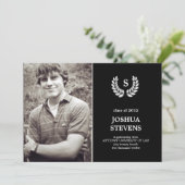 Law-rel Wreath Law Afstuderen Photo Invitation Kaart (Staand voorkant)