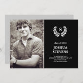 Law-rel Wreath Law Afstuderen Photo Invitation Kaart (Voorkant / Achterkant)