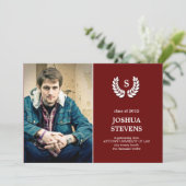 Law-rel Wreath Law Afstuderen Photo Invitation Kaart (Staand voorkant)