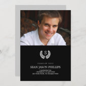 Law-rel Wreath Monogram Law Afstuderen Kaart (Voorkant / Achterkant)