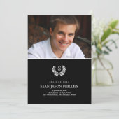 Law-rel Wreath Monogram Law Afstuderen Kaart (Staand voorkant)