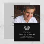 Law-rel Wreath Monogram Law Afstuderen Kaart (Voorkant / Achterkant)