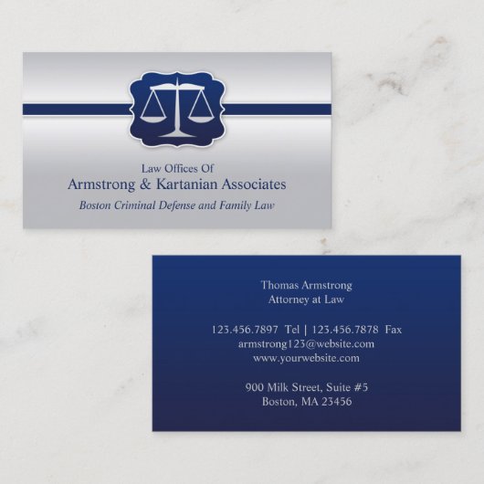 Law Scale Elegant Visitekaartje (Voorkant / Achterkant)