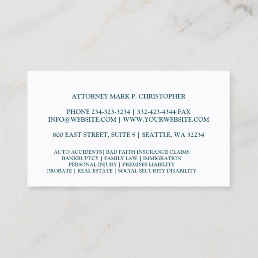 Law Scale Visitekaartje (Achterkant)