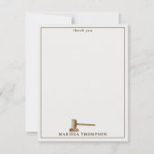 Law Scales Gavel Juridisch Antiek Custom Name Bedankkaart (Voorkant)