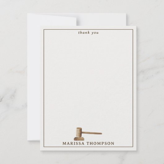 Law Scales Gavel Juridisch Antiek Custom Name Bedankkaart (Voorkant)