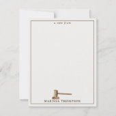 Law Scales Gavel Juridisch Antiek Custom Name Notitiekaartje (Voorkant)