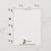 Law Scales Gavel Juridisch Antiek Custom Name Notitiekaartje (Voorkant / Achterkant)