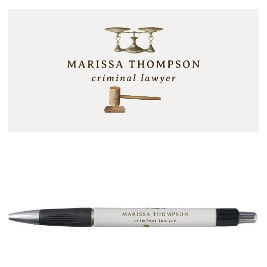 Law Scales Gavel Juridisch Antiek Custom Name Pen