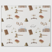 Law Scales Gavel Juridisch Antiek Patroon Cadeaupapier (Vlak)