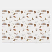 Law Scales Gavel Juridisch Antiek Patroon Inpakpapier Vel (Voorkant 2)