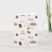 Law Scales Gavel Juridisch Antiek Patroon Kaart (Voorkant)