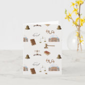 Law Scales Gavel Juridisch Antiek Patroon Kaart (Gele Bloem)