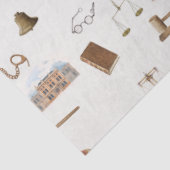 Law Scales Gavel Juridisch Antiek Patroon Tissuepapier (Detail)