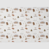 Law Scales Gavel Juridisch Antiek Patroon Tissuepapier (Voorkant)