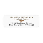Law Scales Juridisch Antiek Returnadres Advocaten Etiket (Voorkant)