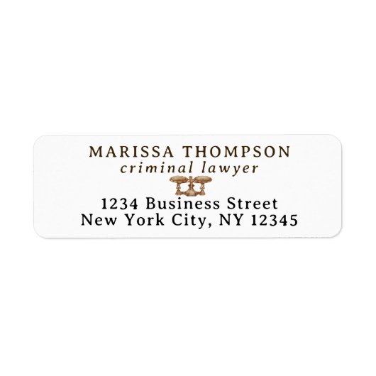 Law Scales Juridisch Antiek Returnadres Advocaten Etiket (Voorkant)