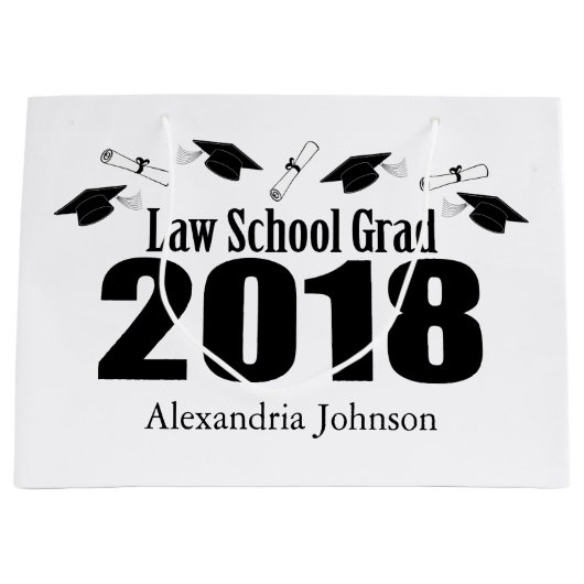 Law School Afstudeerder 2018 Afstuderen Gift Bag ( Large Cadeautasje (Voorkant)
