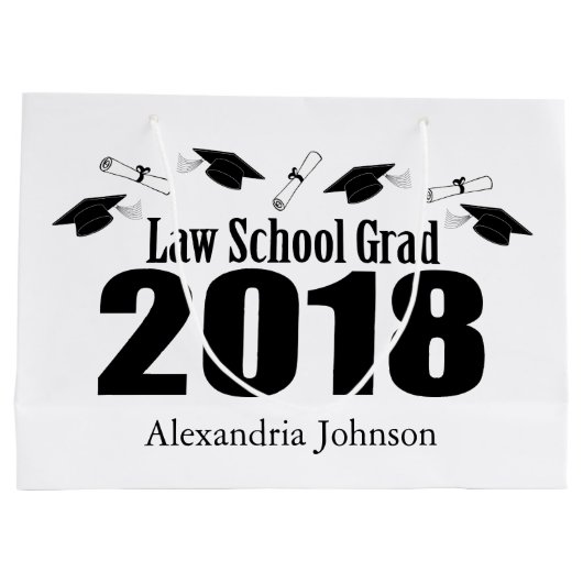 Law School Afstudeerder 2018 Afstuderen Gift Bag ( Large Cadeautasje (Achterkant)