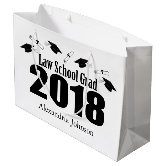 Law School Afstudeerder 2018 Afstuderen Gift Bag ( Large Cadeautasje (Achterkant Gekanteld)