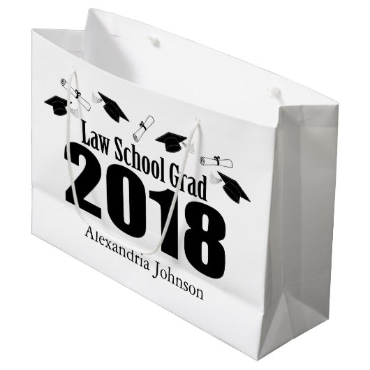 Law School Afstudeerder 2018 Afstuderen Gift Bag ( Large Cadeautasje (Voorkant Gekanteld)