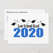 Law School Afstudeerder 2020 Briefkaart Uitnodigen (Voorkant / Achterkant)