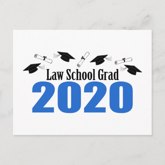 Law School Afstudeerder 2020 Briefkaart Uitnodigen (Voorkant)