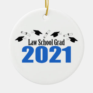 Law School Afstudeerder 2021 Petten en diploma's ( Keramisch Ornament