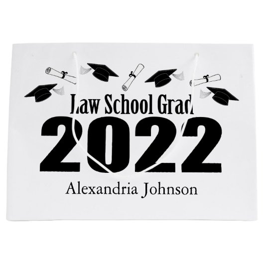 Law School Afstudeerder 2022 Afstuderen Gift Bag ( Groot Cadeauzakje (Voorkant)