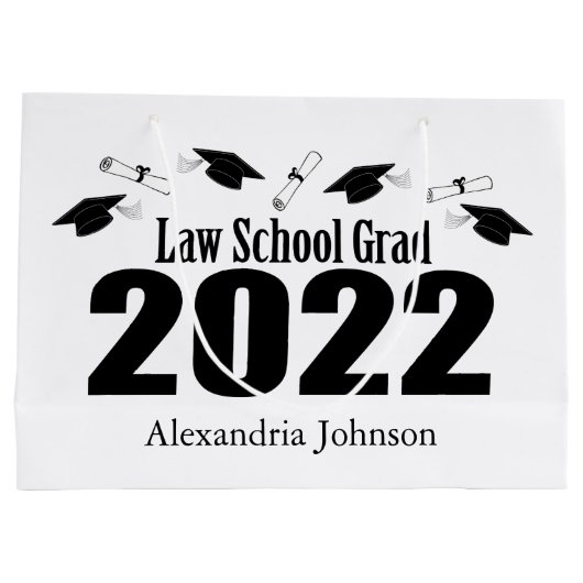 Law School Afstudeerder 2022 Afstuderen Gift Bag ( Groot Cadeauzakje (Achterkant)