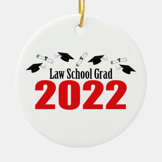 Law School Afstudeerder 2022 Petten en diploma's ( Keramisch Ornament (Voorkant)