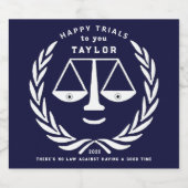 Law School Afstuderen 2023 Mousserende Wijn Label Sparkling Wijnetiket (Enkel label)