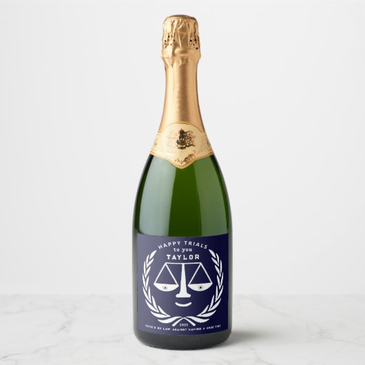 Law School Afstuderen 2023 Mousserende Wijn Label Sparkling Wijnetiket (Voorkant)