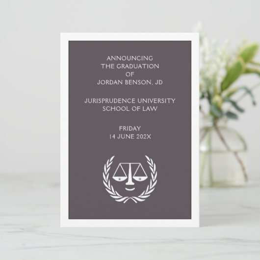 Law School Afstuderen aankondiging (Staand voorkant)