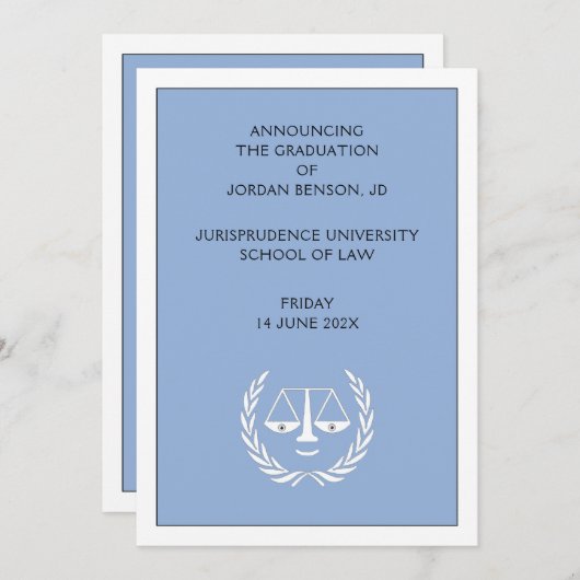 Law School Afstuderen aankondiging (Voorkant / Achterkant)