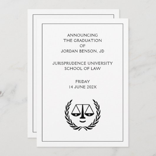 Law School Afstuderen aankondiging (Voorkant / Achterkant)