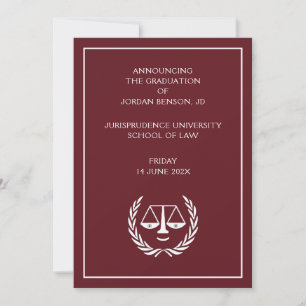 Law School Afstuderen aankondiging