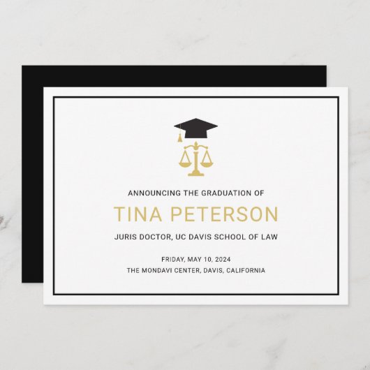 Law School Afstuderen aankondiging (Voorkant / Achterkant)