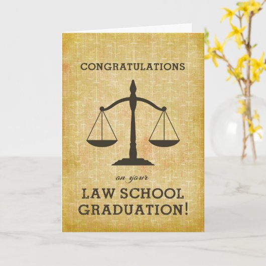 Law School Afstuderen Custom gepersonaliseerde Kaa Kaart (Gele Bloem)