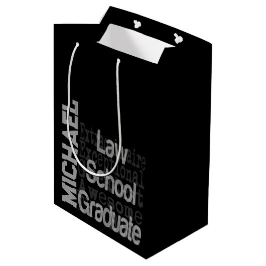 Law School Afstuderen Extraordinaire CUSTOM Medium Cadeauzakje (Achterkant Gekanteld)