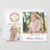 Law School Afstuderen Floral 2 Foto aankondiging (Voorkant)