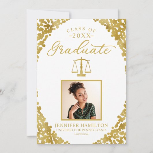 Law School Afstuderen Foto Afstuderen Aankondiging (Voorkant)