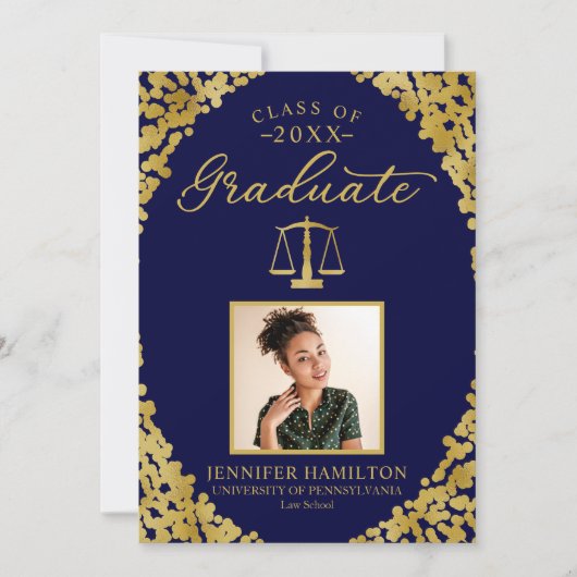 Law School Afstuderen Foto Afstuderen Aankondiging (Voorkant)