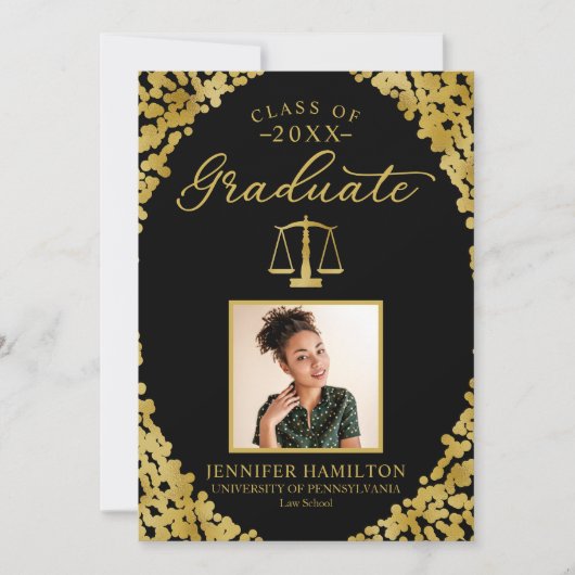 Law School Afstuderen Foto Afstuderen Aankondiging (Voorkant)