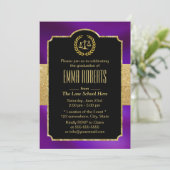 Law School Afstuderen Gold & Paarse Future Lawyer Kaart (Staand voorkant)
