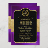 Law School Afstuderen Gold & Paarse Future Lawyer Kaart (Voorkant / Achterkant)